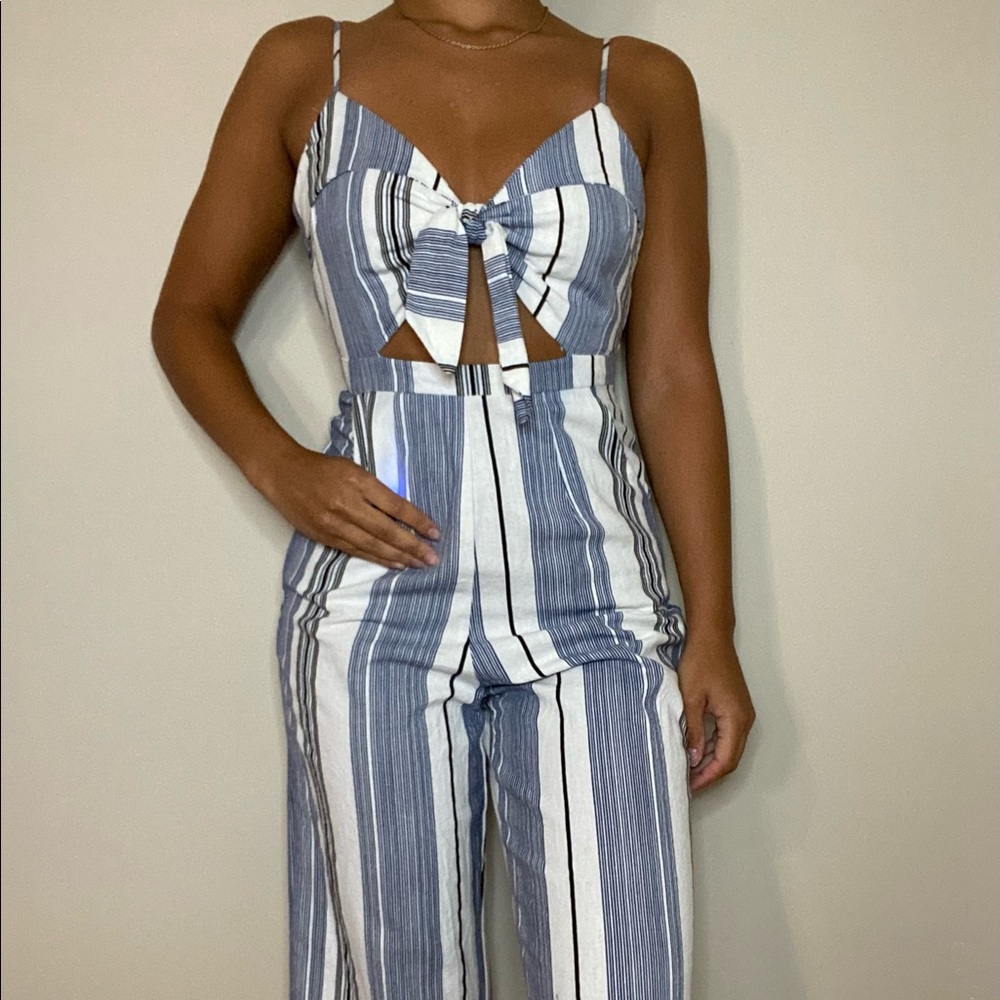 STRIPED jumpsuit ankle length